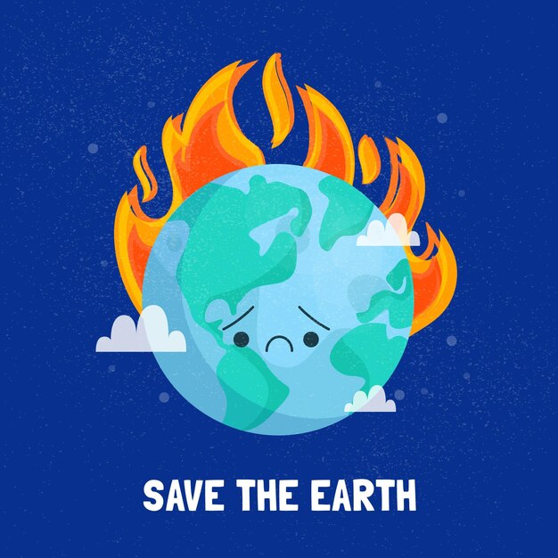 Dibujado a mano día mundial del medio ambiente salva el planeta ilustración