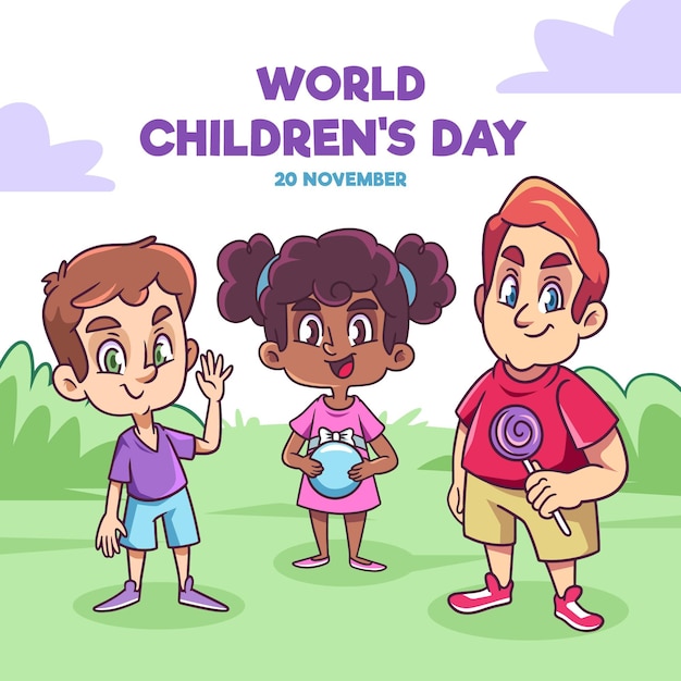 Dibujado a mano día mundial del niño