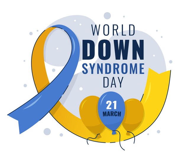 Dibujado a mano día mundial del síndrome de down