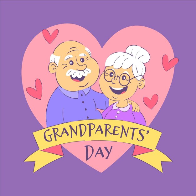 Dibujado a mano el día nacional de los abuelos (EE. UU.)