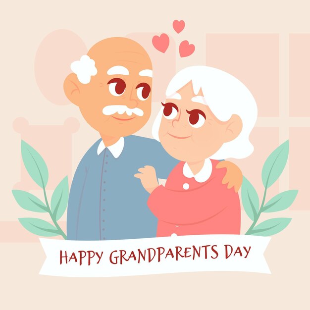 Dibujado a mano día nacional de los abuelos usa