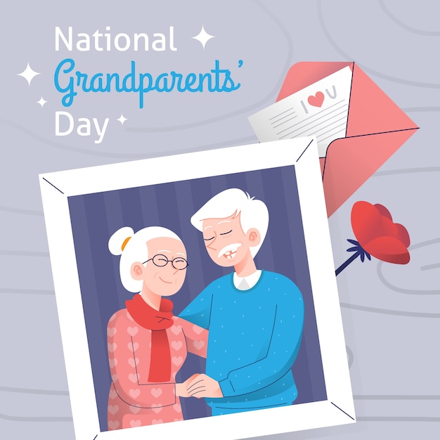 Vector gratuito dibujado a mano el día nacional de los abuelos