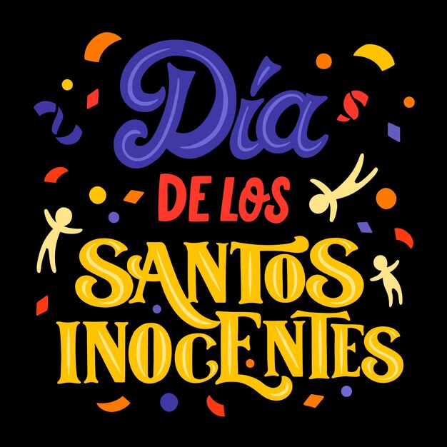 Dibujado a mano dia de los santos inocentes letras