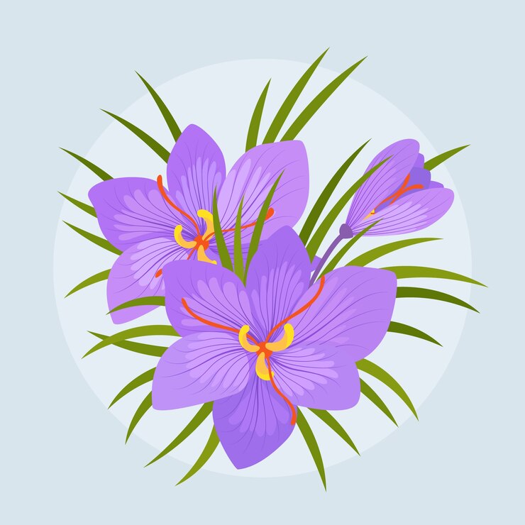 Vector gratuito dibujado a mano diseño plano azafrán