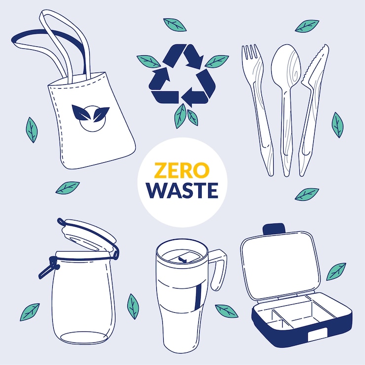 Vector gratuito dibujado a mano diseño plano cero basura recogida