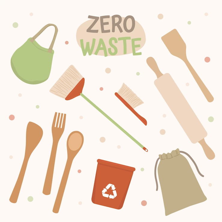 Vector gratuito dibujado a mano diseño plano cero basura recogida