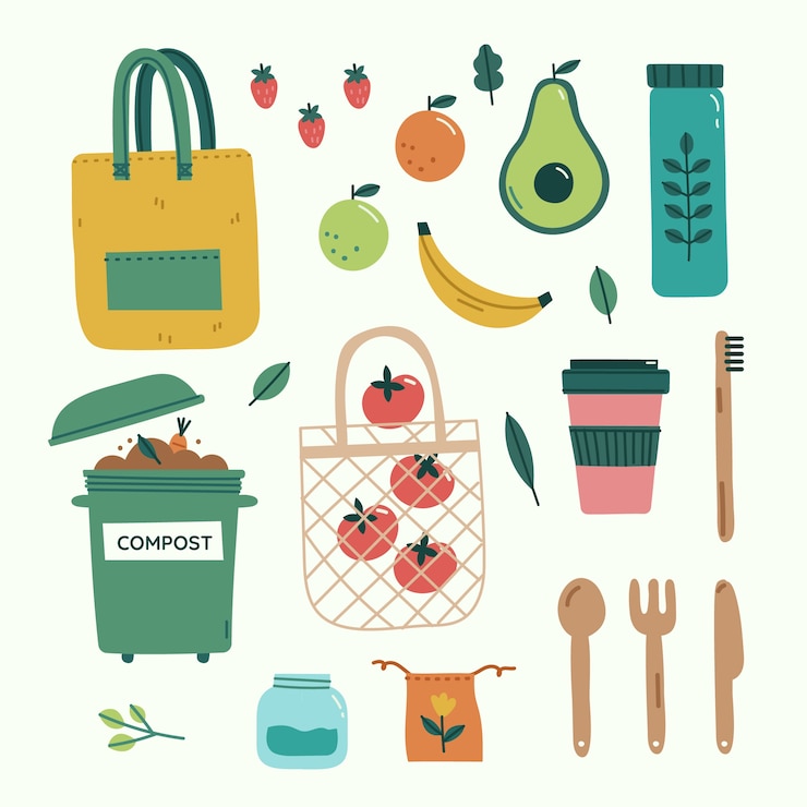 Vector gratuito dibujado a mano diseño plano cero basura recogida