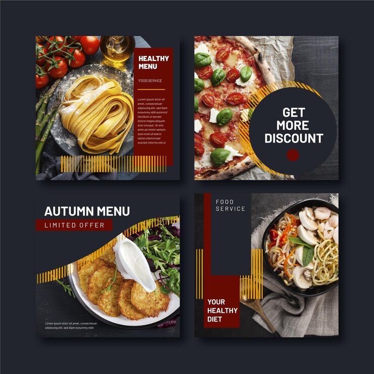 Vector gratuito dibujado a mano diseño plano comida vegetariana publicaciones de instagram