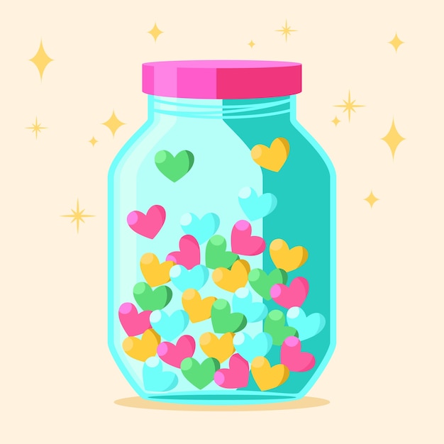 Dibujado a mano diseño plano conversación corazones ilustración patrón