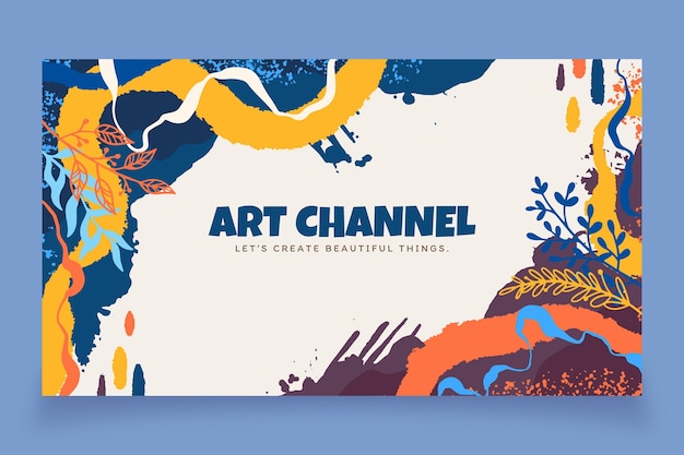 Dibujado a mano diseño plano formas abstractas canal de youtube arte