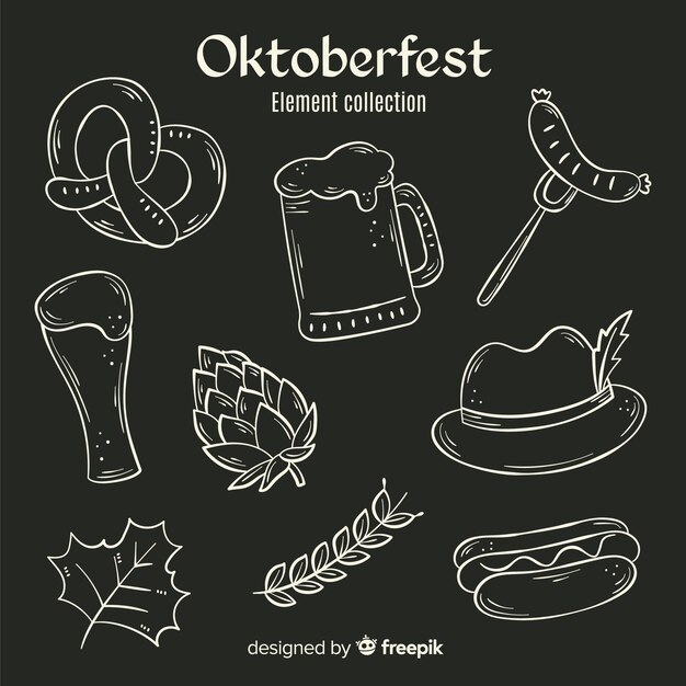 Dibujado a mano elementos oktoberfest