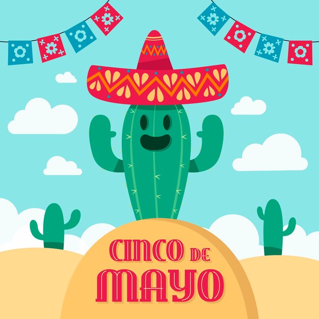 Dibujado a mano estilo cinco de mayo evento
