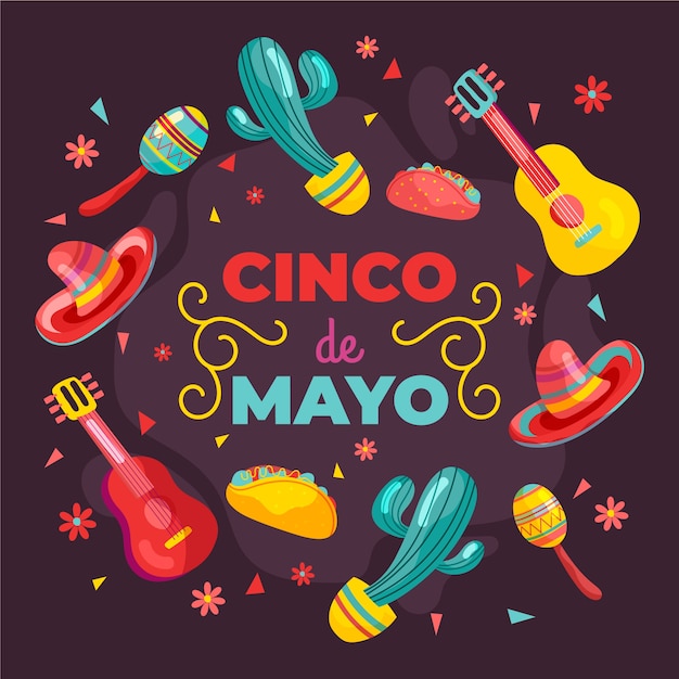 Dibujado a mano estilo cinco de mayo