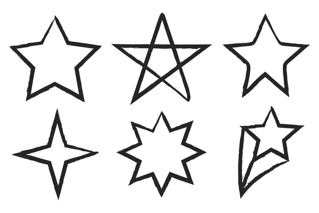 Dibujado a mano estrellas
