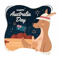 Vector gratuito dibujado a mano para el evento del día de australia