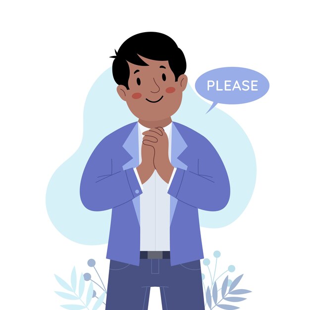 Dibujado a mano por favor ilustración