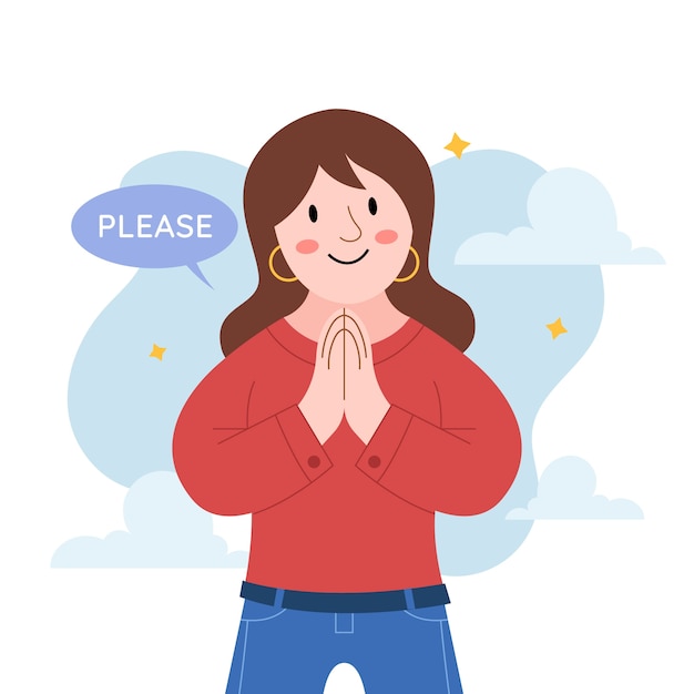 Dibujado a mano por favor ilustración