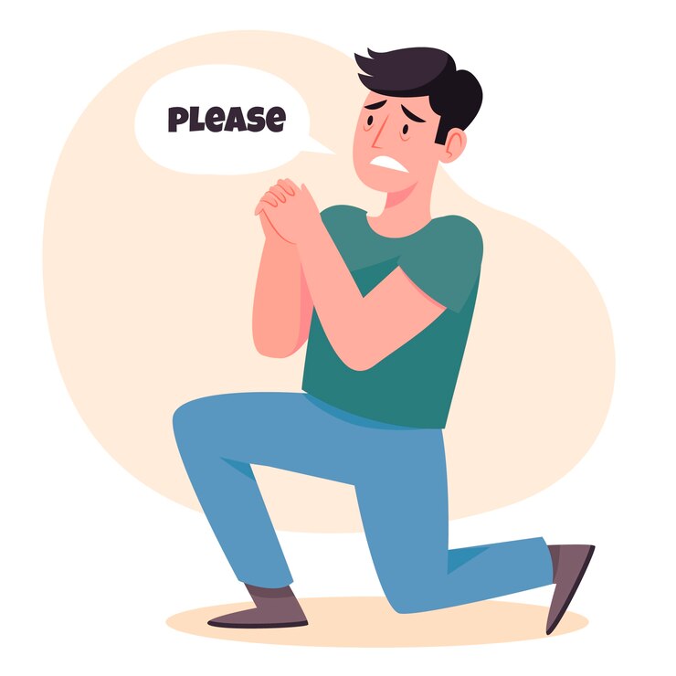 Vector gratuito dibujado a mano por favor ilustración