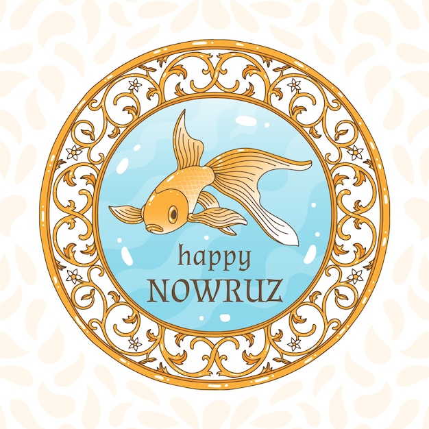 Vector gratuito dibujado a mano feliz día de nowruz