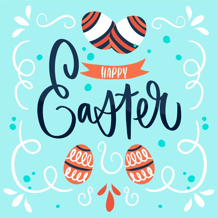 Vector gratuito dibujado a mano feliz día de pascua