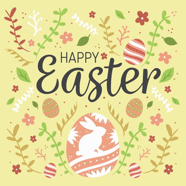 Dibujado a mano feliz día de pascua