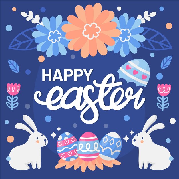 Dibujado a mano feliz día de pascua