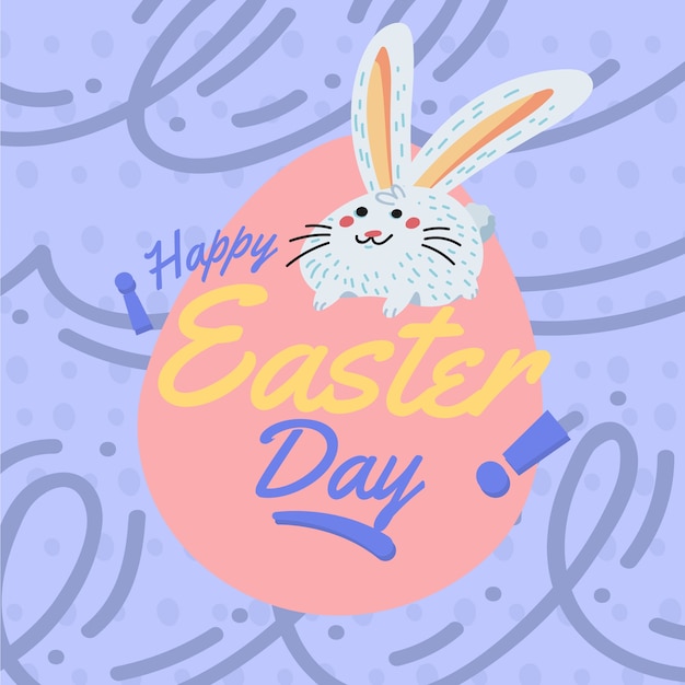 Vector gratuito dibujado a mano feliz día de pascua