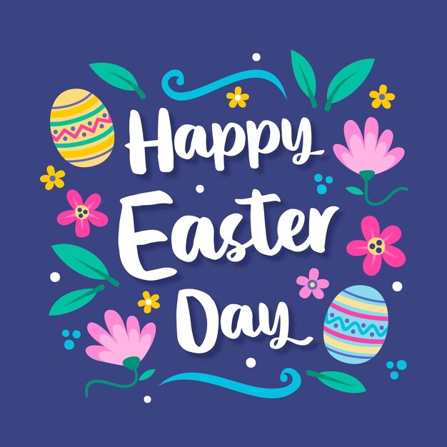 Dibujado a mano feliz día de pascua