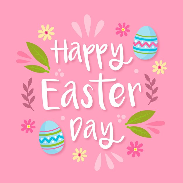 Dibujado a mano feliz día de pascua