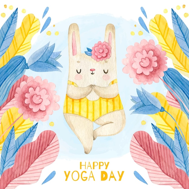 Dibujado a mano feliz día de yoga