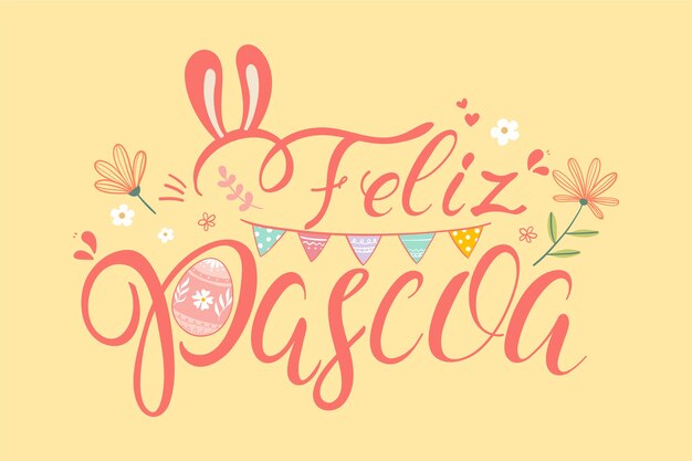 Dibujado a mano feliz pascoa ilustración