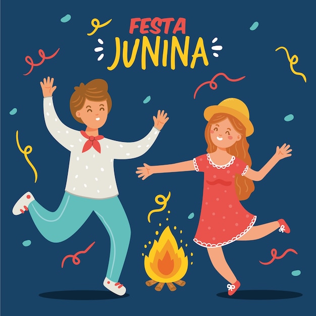 Vector gratuito dibujado a mano festa junina