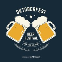 Vector gratuito dibujado a mano festival de cerveza oktoberfest