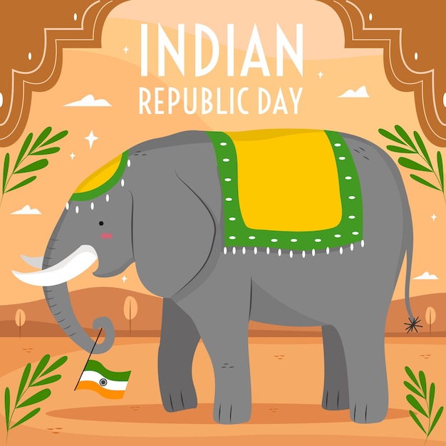 Vector gratuito dibujado a mano fondo del día de la república india