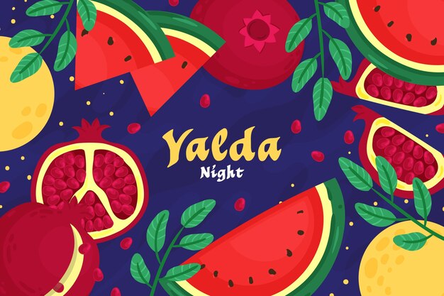 Dibujado a mano fondo feliz yalda