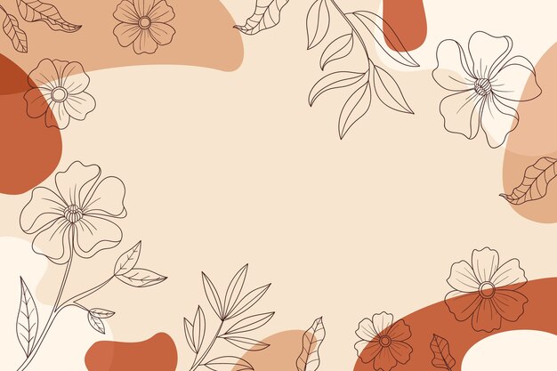 Dibujado a mano fondo floral abstracto