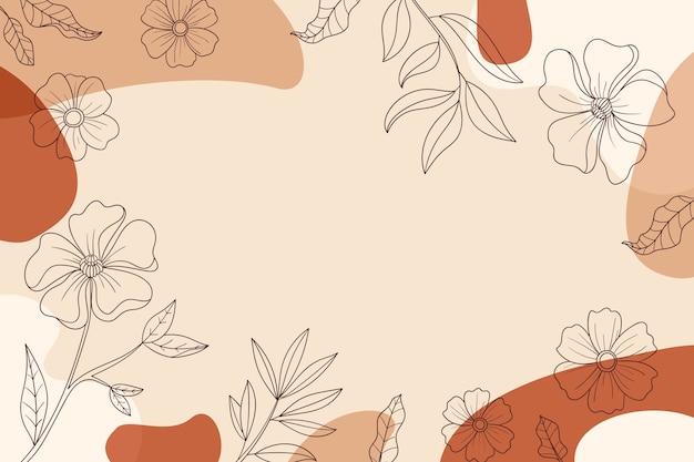Dibujado a mano fondo floral abstracto