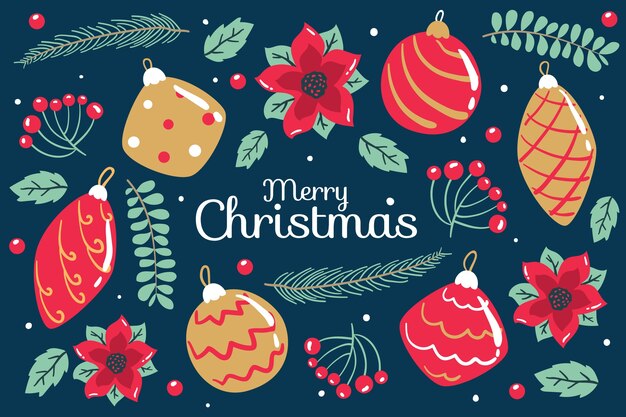 Dibujado a mano fondo de Navidad