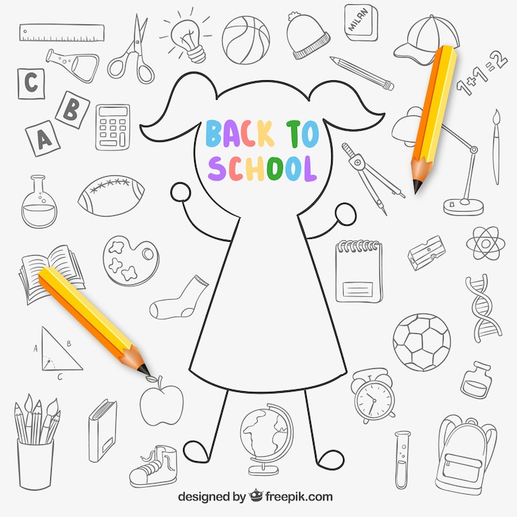 Vector gratuito dibujado a mano fondo de regreso a la escuela