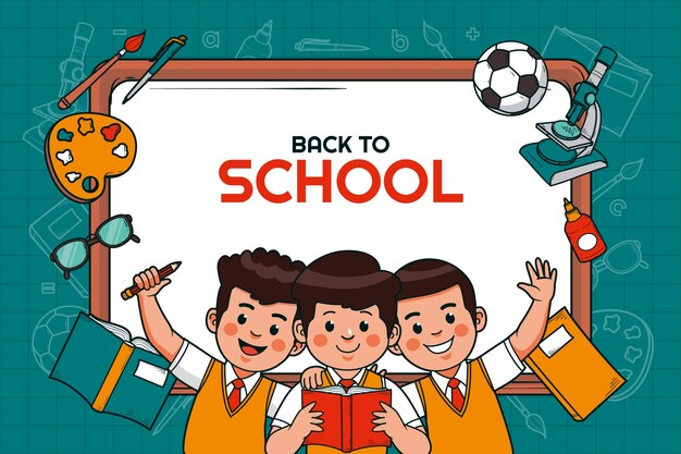 Dibujado a mano fondo de regreso a la escuela