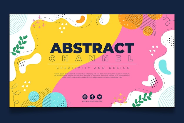 Vector gratuito dibujado a mano formas abstractas canal de youtube arte