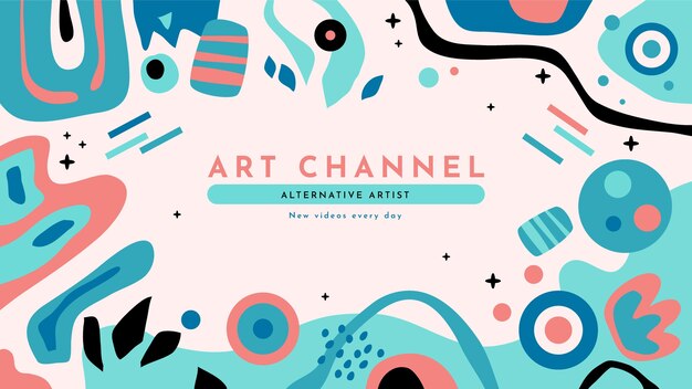 Dibujado a mano formas abstractas planas canal de youtube arte