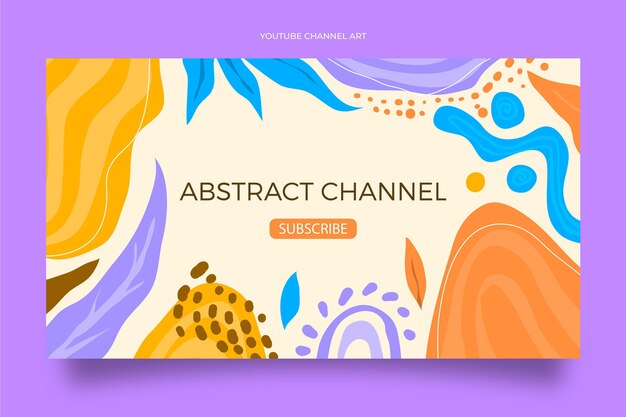 Dibujado a mano formas abstractas planas canal de youtube arte