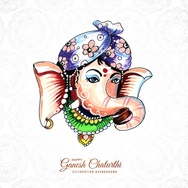 Dibujado a mano ganesh chaturthi hermoso fondo de tarjeta