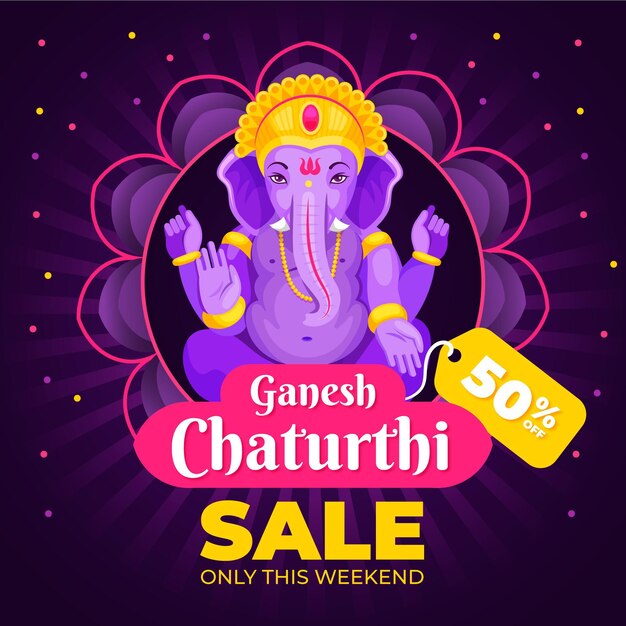 Dibujado a mano ganesh chaturthi ventas