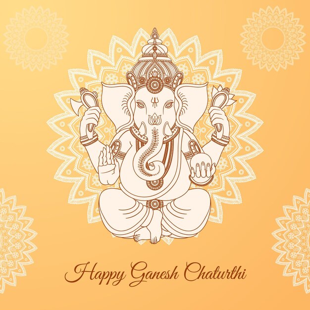 Dibujado a mano ganesh chaturthi
