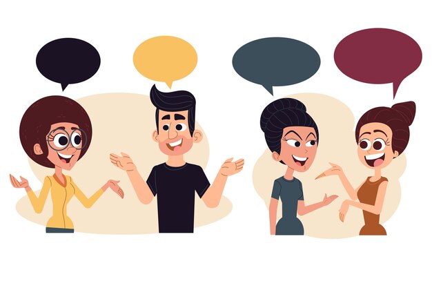 Dibujado a mano gente hablando ilustración