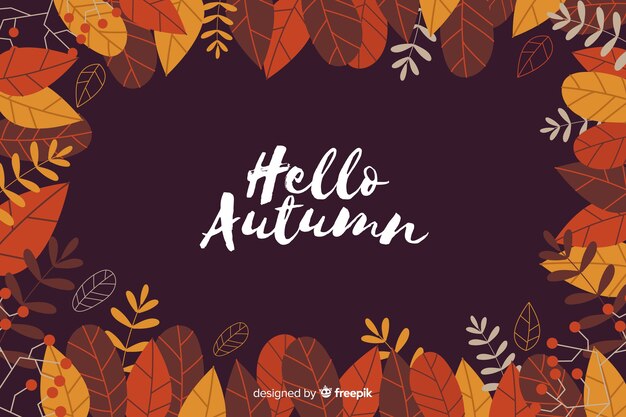 Dibujado a mano las hojas de otoño de fondo