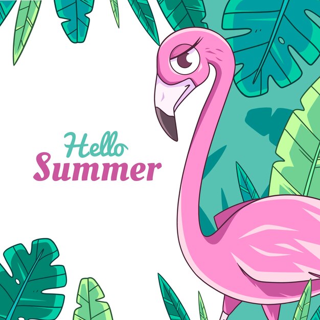 Dibujado a mano hola ilustración de verano