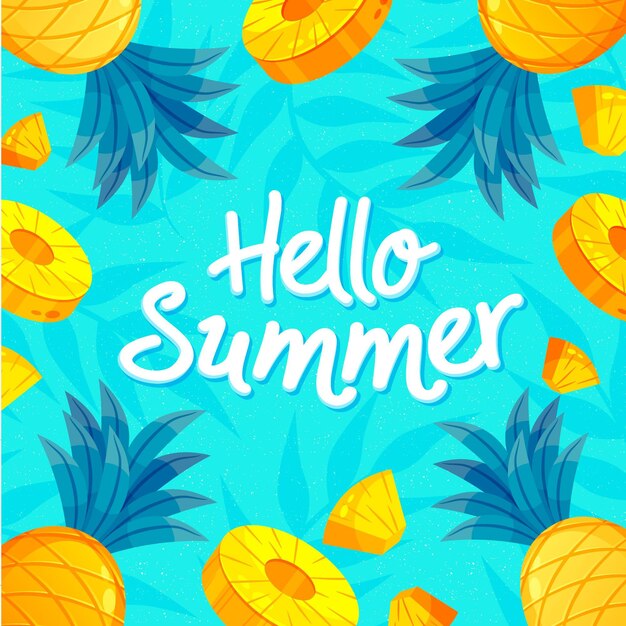 Dibujado a mano hola verano letras